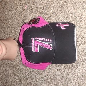 Old 218 Headwear Jonathan 7 Lisenbee Embroidered Cancer Pink Blk Strap-on Hat